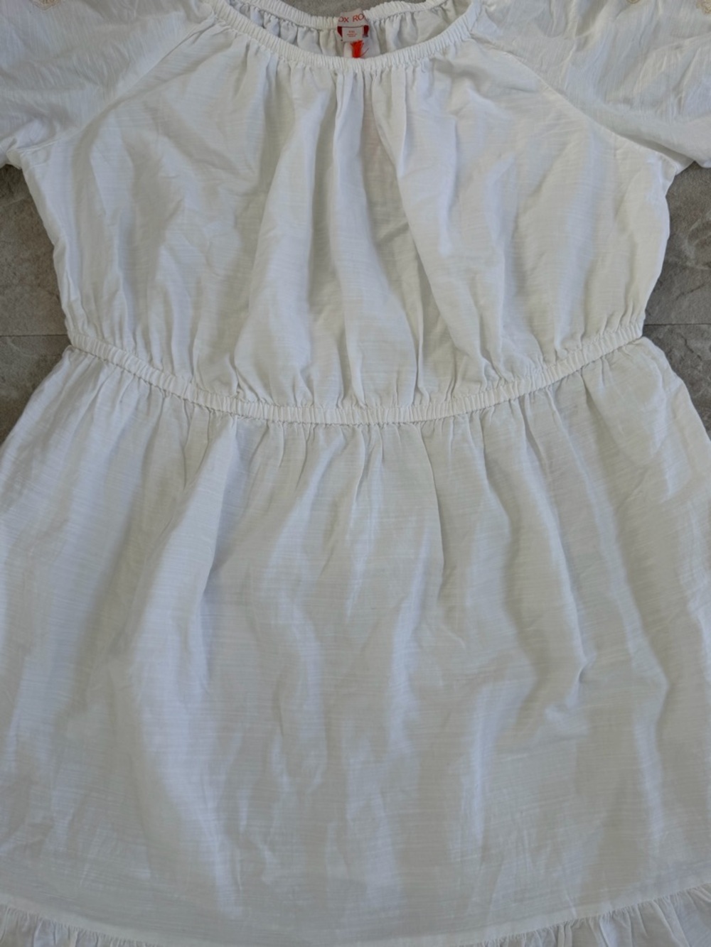 KNOX ROSE COTTON Dress Puff Sleeve Embroidered WHITE XXL - Picture 4 of 10